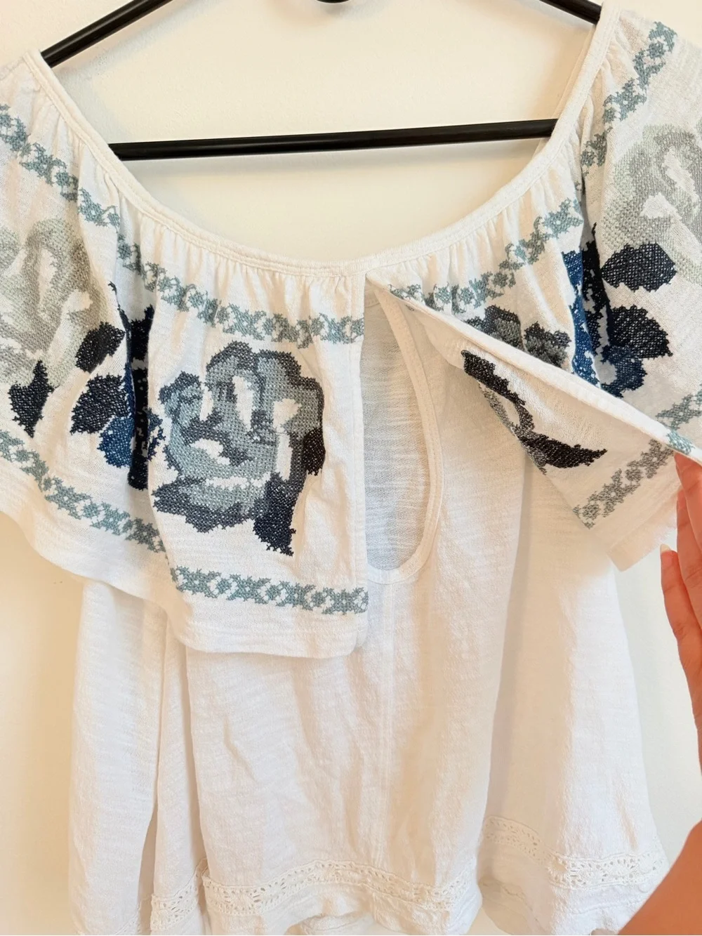 Embroidered Free People Top